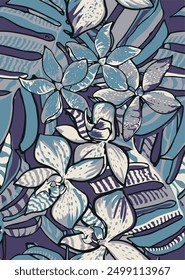 Tropical pattern, backgroun,palm leaves isolated,seamless pattern