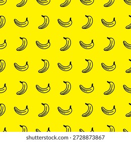 Tropical pattern with bananas seamless background. banana line vector