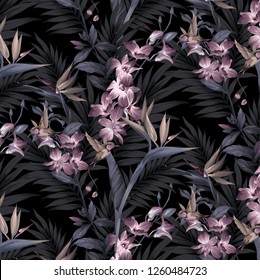 tropical pattern with colibri