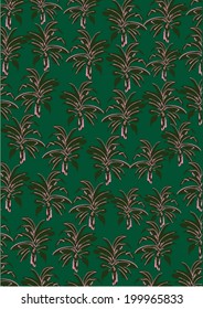Tropical pattern in deep green color