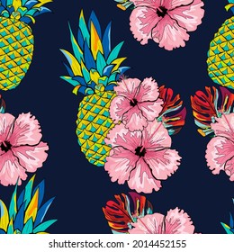 Tropische Mustergestaltung, Design für Druck, Stoff, Produkt, Sommermuster