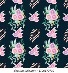 Tropical pattern with exotic flowers