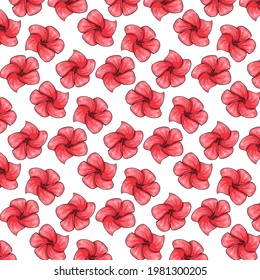 Tropisches Muster mit exotischen Blumen im Cartoon-Stil. Heller Sommerdruck für Design und Hintergrund.