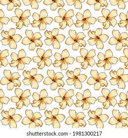 Patrón tropical con flores exóticas al estilo de las caricaturas. Impresión de verano brillante para diseño y fondo.