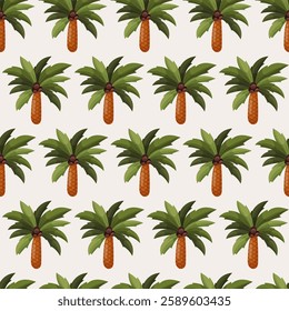 Tropical pattern with exotic jungle palmtree. Summer ornament. Vector design
