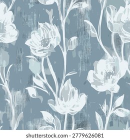 Tropical pattern, floral, leaves. Digital print in Repeat (rapport), Resolution 300 DPI, ideal for fashion, decoration and stationery.