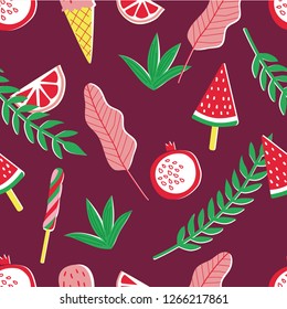 tropical pattern with grapefruit