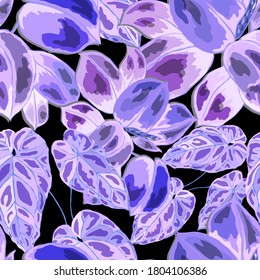 Tropical pattern. Jungle exotic summer print. Summer tropical leaf. Tropical flower fashion pattern. Floral tropic illustration. Vector seamless pattern. Beautiful print with tropical leaves.