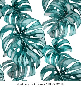 Patrón tropical. Impresión veraniega exótica de la jungla. Hoja tropical de verano. Patrón de la moda de las flores tropicales. Ilustración con tropismo floral. Patrón veloz. Hermosa huella con hojas tropicales.