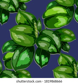 Tropical pattern. Jungle exotic summer print. Summer tropical leaf. Tropical flower fashion pattern. Floral tropic illustration. Vector seamless pattern. Beautiful print with tropical leaves.
