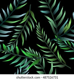 Tropical pattern. Jungle palm leaves