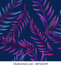 Tropical pattern. Jungle palm leaves