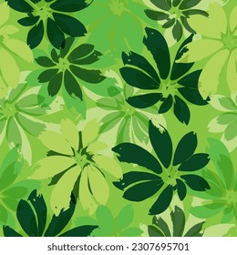 tropical pattern with multicolored hand drawn elements and funny background.   Exotic multicolored monstera leaves. Vector illustration.