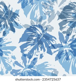 tropical pattern with multicolored hand drawn elements and funny background. Monstera pattern  tropical leaves pattern for textil and decoration