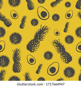 tropical pattern on a yellow background