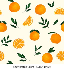 Tropisches Muster. Orangenfruchttapeten