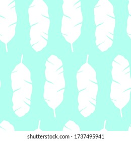 Patrón tropical con hojas de palma sobre fondo azul. Ilustración vectorial del verano. Papel de pared exótico e impecable. Para el diseño web, banners, scrapbooking, impresión en tela, papel de envoltura, ropa de cama.