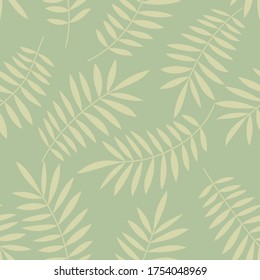 Patrón tropical, hojas de palma sin costura vectorial de fondo floral. Ilustración de la hoja de planta exótica. Impresión veraniega de la jungla azul. Hojas de palmera en líneas de pintura.