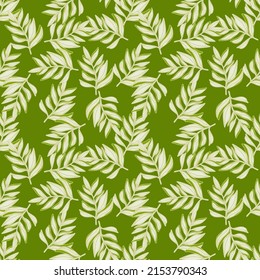 Tropical pattern, palm leaves seamless. Jungle leaf seamless pattern. Botanical floral background. Exotic plant backdrop. Design for fabric, textile, wrapping, cover. Vector illustration