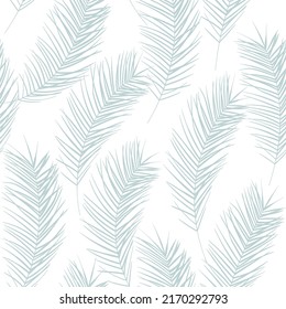 Tropical pattern, palm leaves seamless vector background. Exotic plant jungle print. Leaves of palm tree.