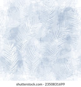 Tropical pattern, palm leaves seamless vector background. Watercolor leaves exotic jungle print 