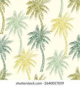 Tropical pattern with palm trees on a light background. For men's shirt prints, beachwear textiles, Hawaiian shirt.