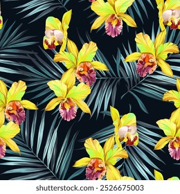 Tropical pattern. Paradise plants and flowers. Hawaiian pattern. Exotic, tropics