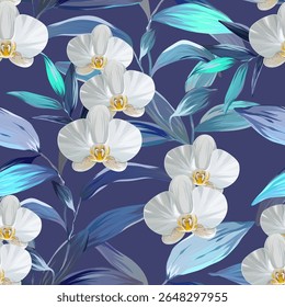 Tropical pattern. Paradise plants and flowers. Hawaiian pattern. Exotic, tropics