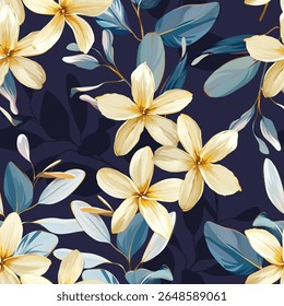 Tropical pattern. Paradise plants and flowers. Hawaiian pattern. Exotic, tropics
