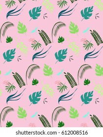 tropical pattern with pink background