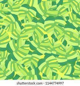 Tropical pattern seamless background. Palm leaves, modern seamless summer tropic art. Colorful trendy natural botanic print for decoration fabric,fashion textile. Palm tree leaf.Vector tropics botany
