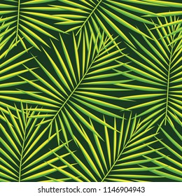 Tropical pattern seamless background. Palm leaves, modern seamless summer tropic art. Colorful trendy natural botanic print for decoration fabric,fashion textile. Palm tree leaf.Vector tropics botany