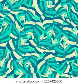 Tropical pattern seamless background. Palm leaves, modern seamless summer tropic art. Colorful trendy natural botanic print for decoration fabric,fashion textile. Palm tree leaf.Vector tropics botany