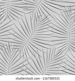 Tropical pattern seamless background. Palm leaves, modern seamless summer tropic art. Colorful trendy natural botanic print for decoration fabric,fashion textile. Palm tree leaf.Vector tropics botany.
