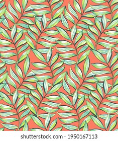 Tropical pattern. Seamless graphic design with amazing monstera leaves.