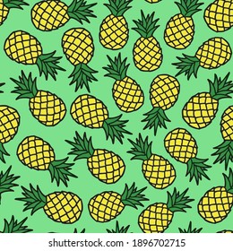 Tropical pattern with sweet pineapples