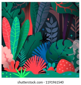 Tropical pattern. Vector illustration