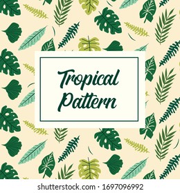 Tropical pattern. Vector illustration, floral botanical