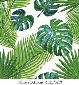 Tropical Pattern. Vector seamless texture.