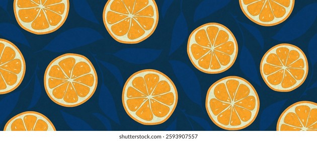 Tropical pattern with yellow lemons. Citrus lemon pattern illustration. Vector print for fabric, background, card, invitation or poster.