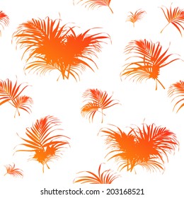 Tropical pattern,all over in orange color.