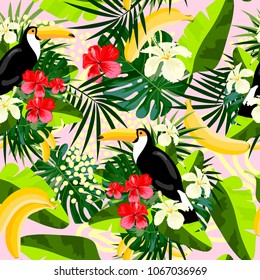 Tropical pattern.Vector illustration.
