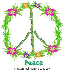 Tropical Peace Sign Vector