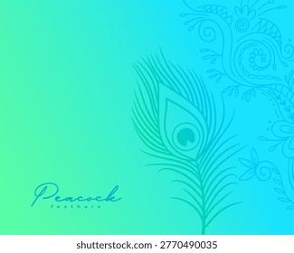 tropical peafowl feather background design vector