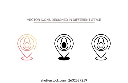 Tropical pin icon design with white background stock illustration