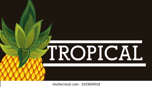 tropical pineapple fruit card