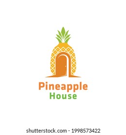 Tropical pineapple fruit house logo design symbol inspiration