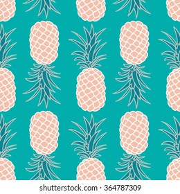 Tropical pineapple fruit vector seamless pattern design