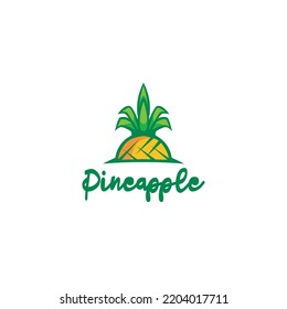 Tropical pineapple nature logo design