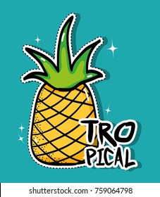 tropical pineapple patches fruit design